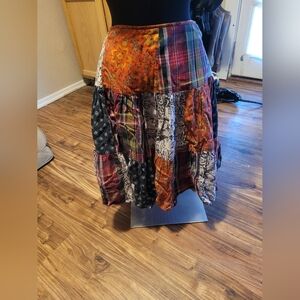 American Living Multicolor Patchwork A-Line Skirt